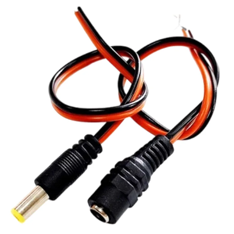 

10pcs/5pair DC Power Extension Cord Male Female 24.5cm 5A/12V 5.5*2.1mm For Surveillance Camera LED Power Connector Connection