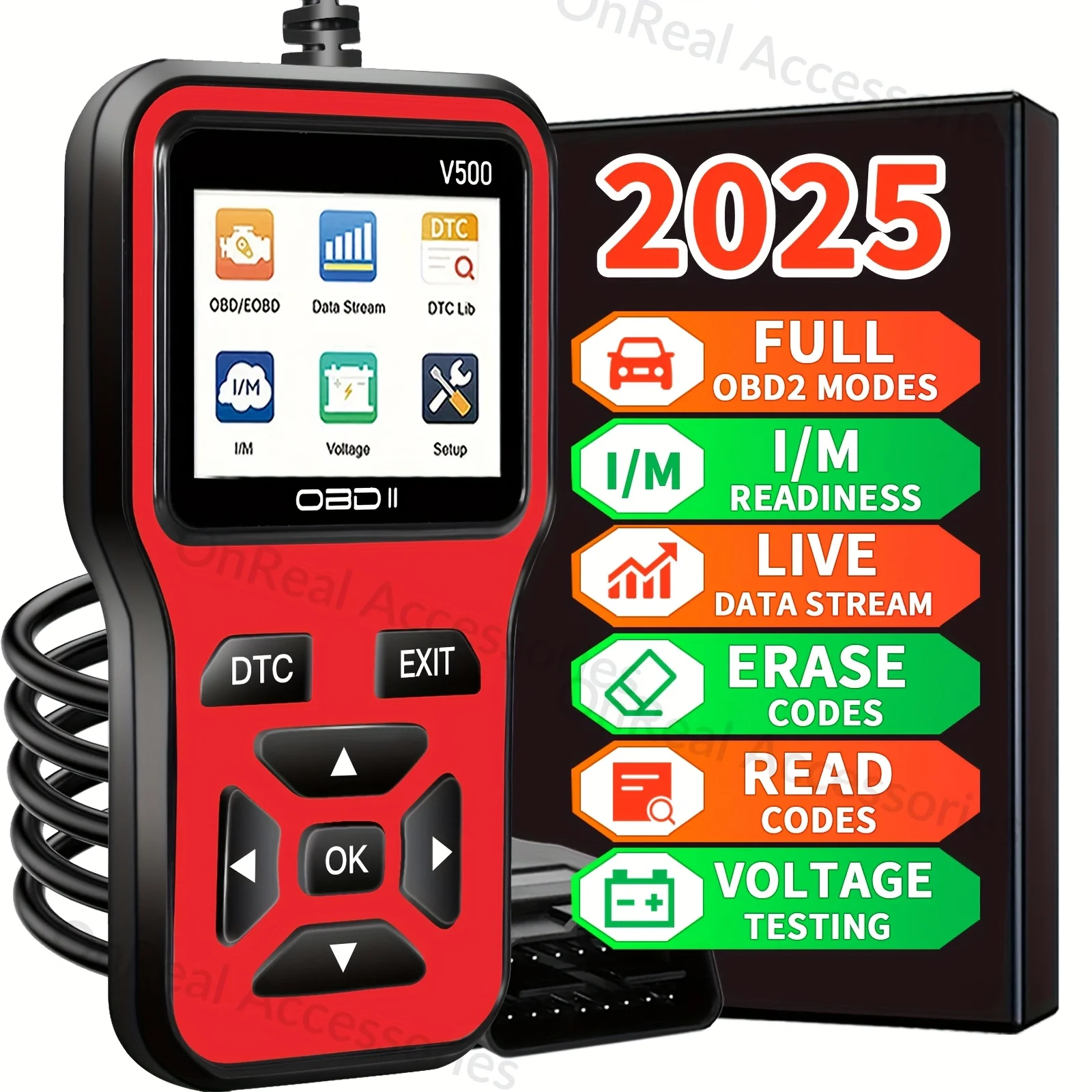 Obd2 Scanner Diagnostic Tool, Auto Check Engine Code Reader with Reset Function, Enhanced Obdii/Eobd Car Scan Tool