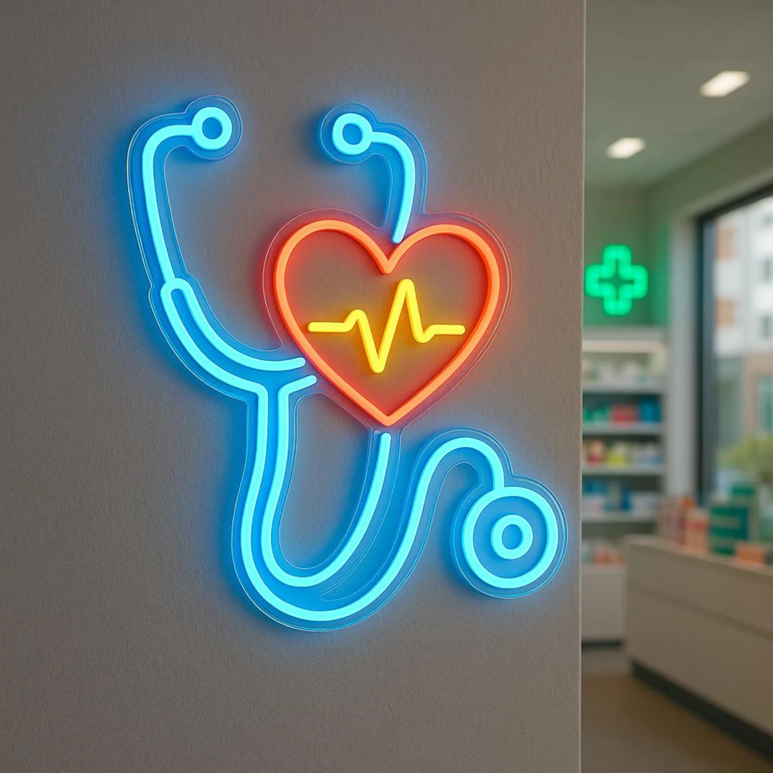 

Stethoscope Neon Sign, LED Hospital Decor, Medical Neon Decor, Cardiologist Led Sign, Pediatrician Sign