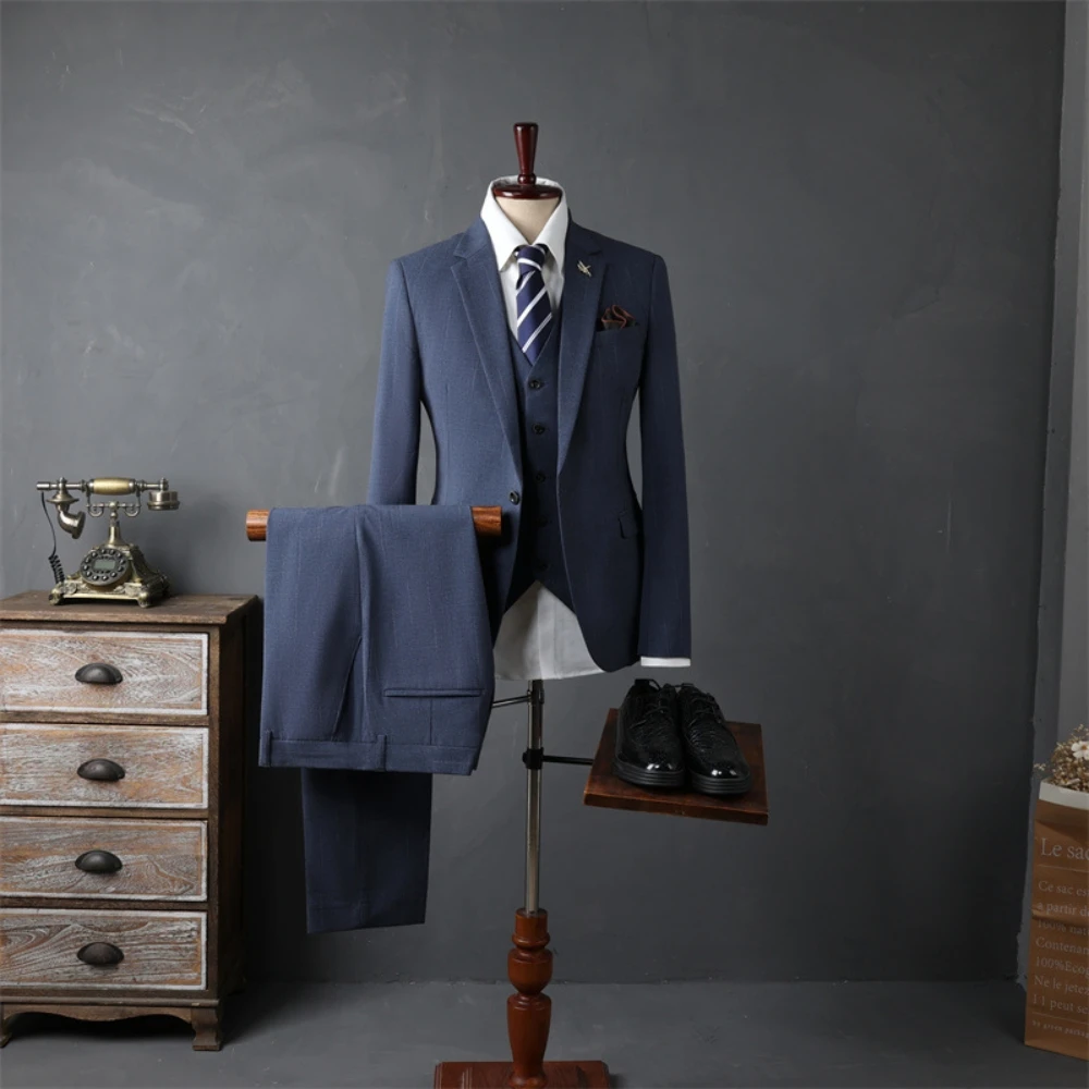 2026 Slim Fitting, Notched Lapel Men's 3 Pieces Suit Set, Elegant Hot Sale Decent Groom Wear, Dancing Tuxedo, Business Outfit