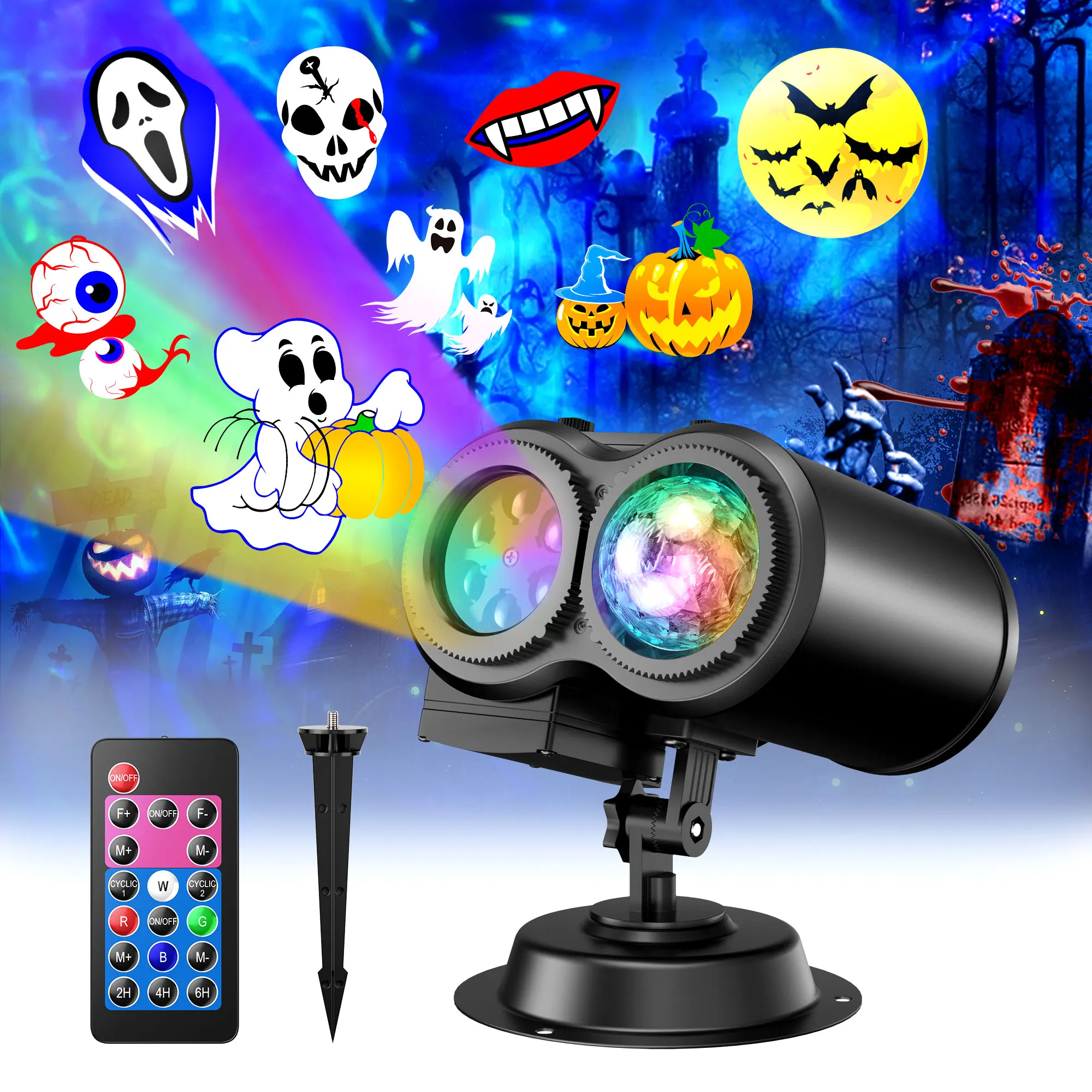 Halloween Projector Lights  Outdoor Indoor Light with Remote Control for Party Garden Halloween Xmas Holiday Landscape Decor