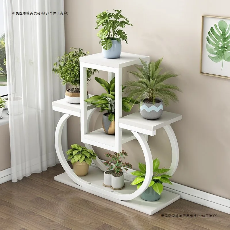 support-de-fleurs-en-fer-forge-balcon-baie-vitree-interieure-rangement-salon-creatif-succulent-sol-d'aneth-vert-fleur-peu-encombrante