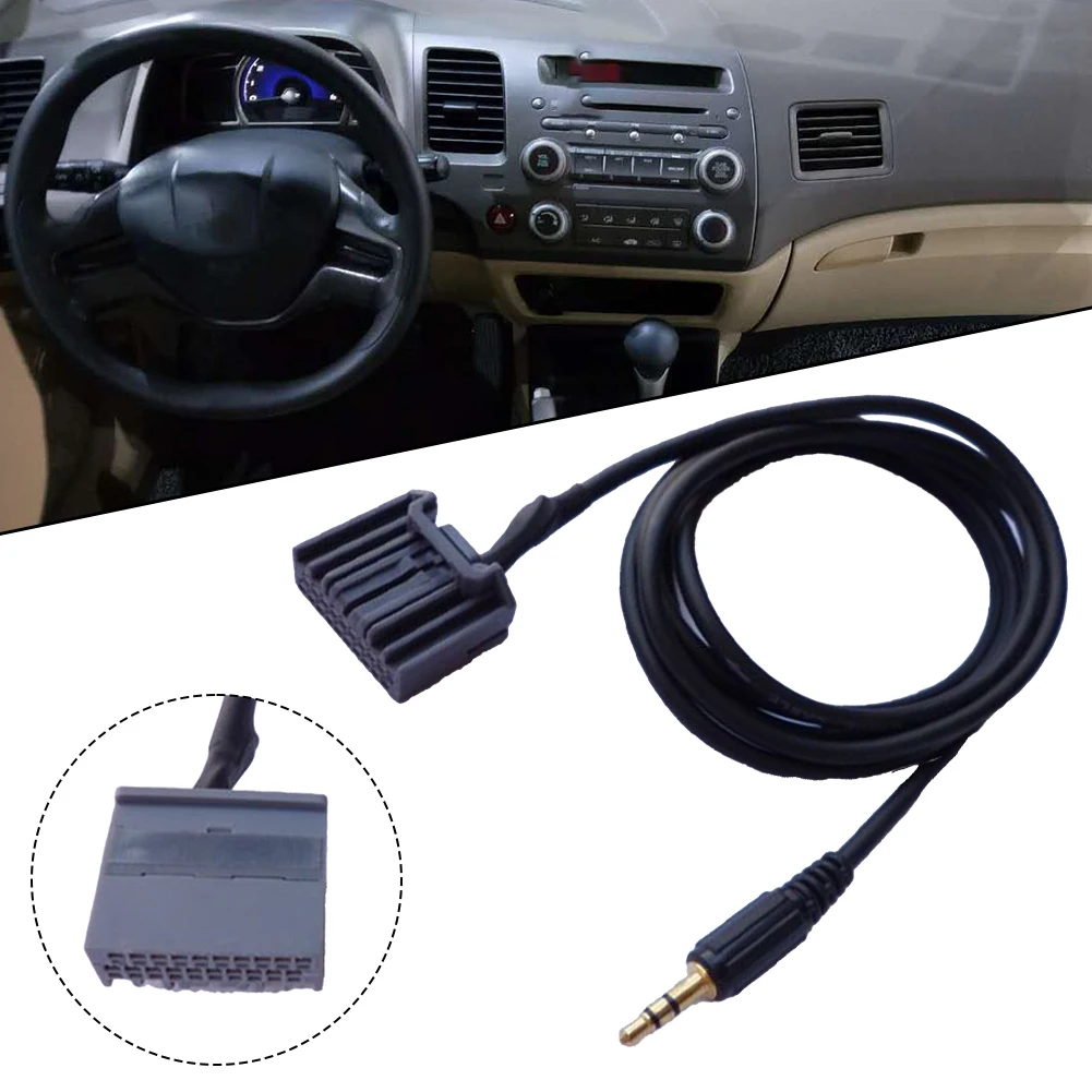 AUX Input 12V AUX Adapter Anti-Corrosion Direct Installation Functional Design Non-Deformed Car Use Home Audio