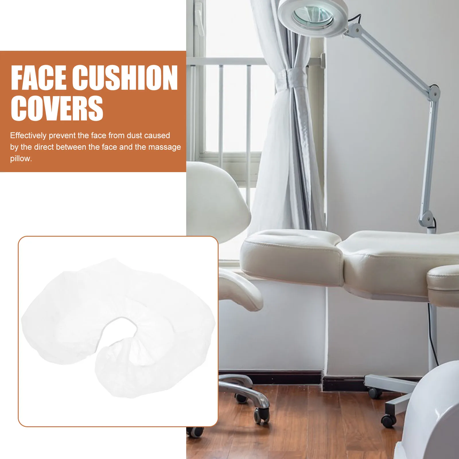 

100 шт. подушка для лица, мягкая дышащая антипригарная ткань для салона, спа-ценники, массажный подголовник, отверстие для кровати, одноразовые принадлежности для салона, колыбель