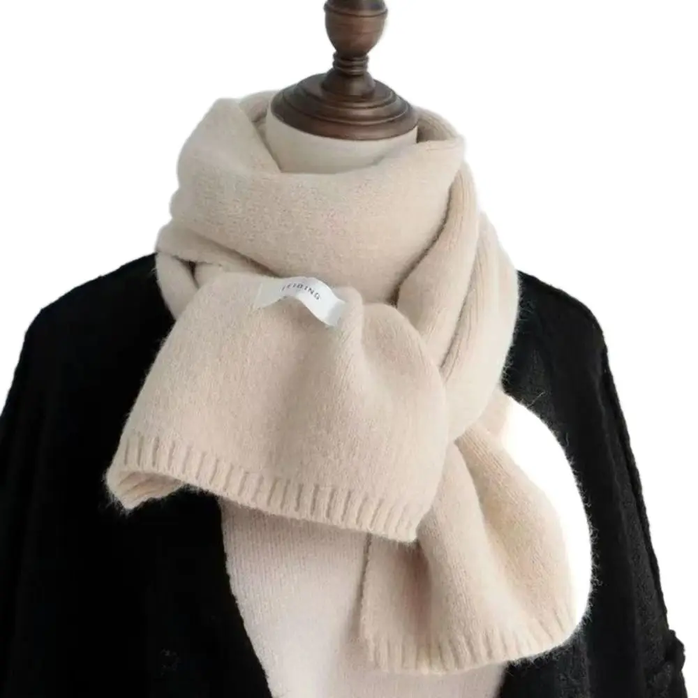 Men Women Winter Knitting Wool Scarf Snap Fastener Thermal Neck Warmer Snood Cowl Tube Fleece Ski Motorcycle Scarf