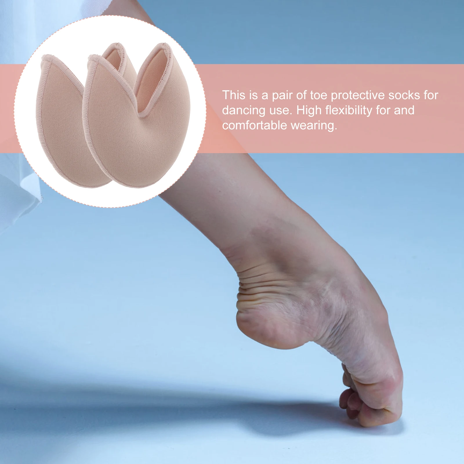 

Toe Protective Socks Dancers Soft High Flexibility Ease Pressure Ballet Gymnastics Latin Belly Dance Inserts Cushions Women Foot