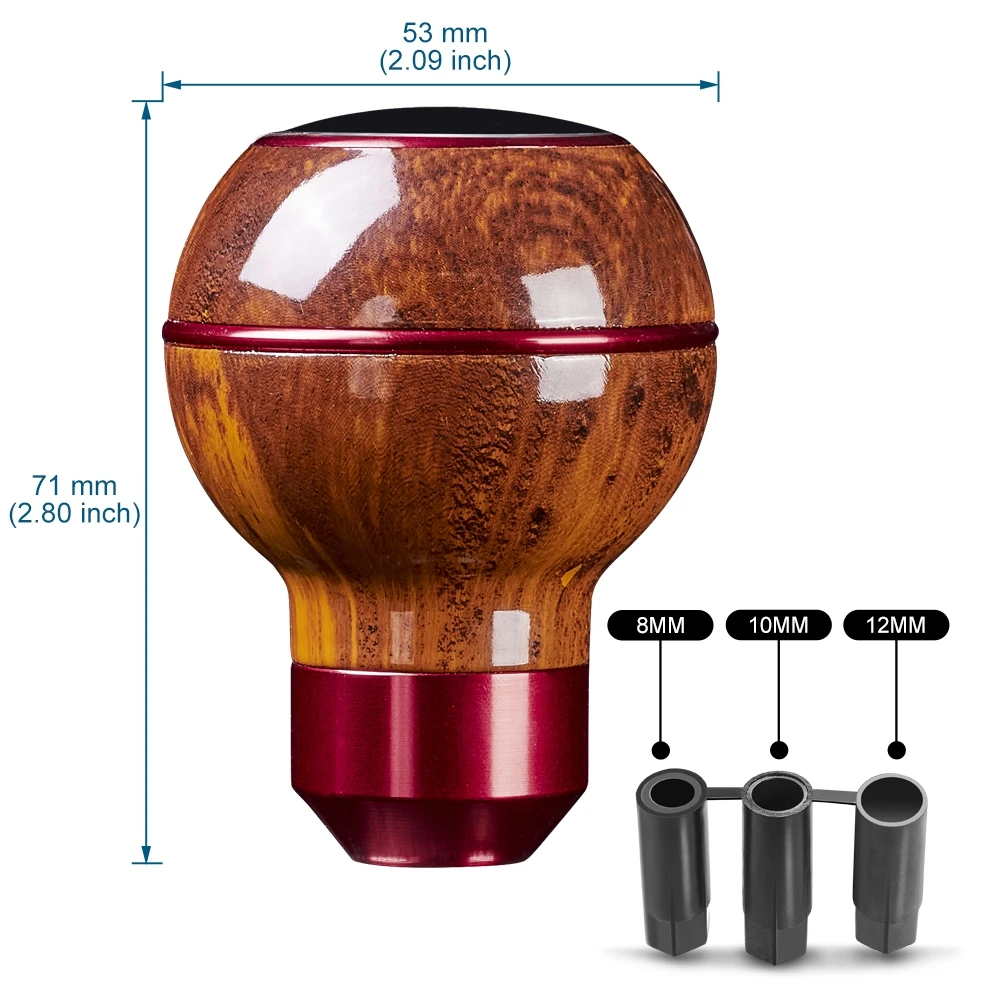 Aluminum Wood Grain Gear Shifter Knob Universal Manual Transmission Car 5 Speed with Adapters Classic Car Interior Accessories