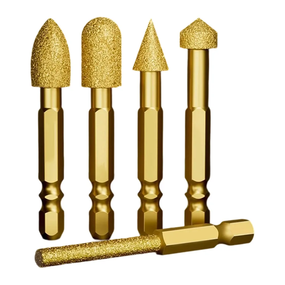 5PCS Emery Coated Grinding Heads with Hex Shank for Detailed Jade Carving For Rust Removal and Polishing Applications