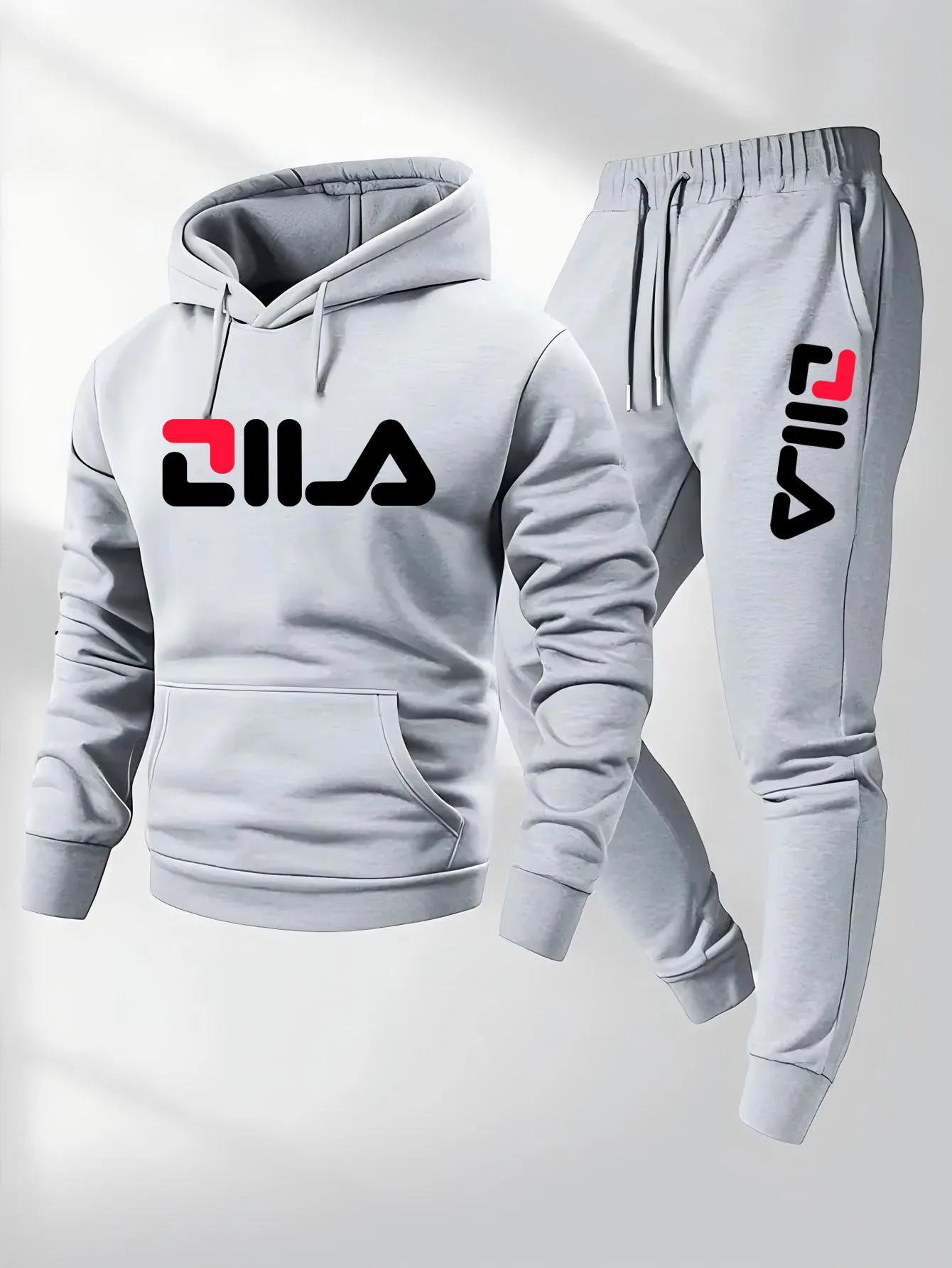 new Street Fashion Autumn Men's Sportswear 2026 Casual Set Hooded Sweatshirt Sports Pants Comfortable for Both Men and Women view 2