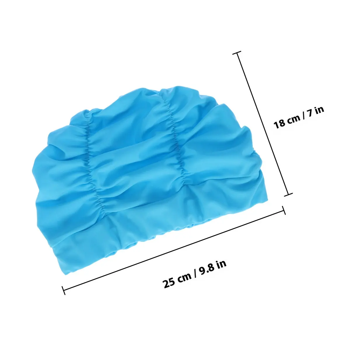 1Pcs Pleated Swim Cap Women Waterproof Swimming Ear Protector Lightweight Eco Friendly Swimming Hat Blue Summer Beach Accessory