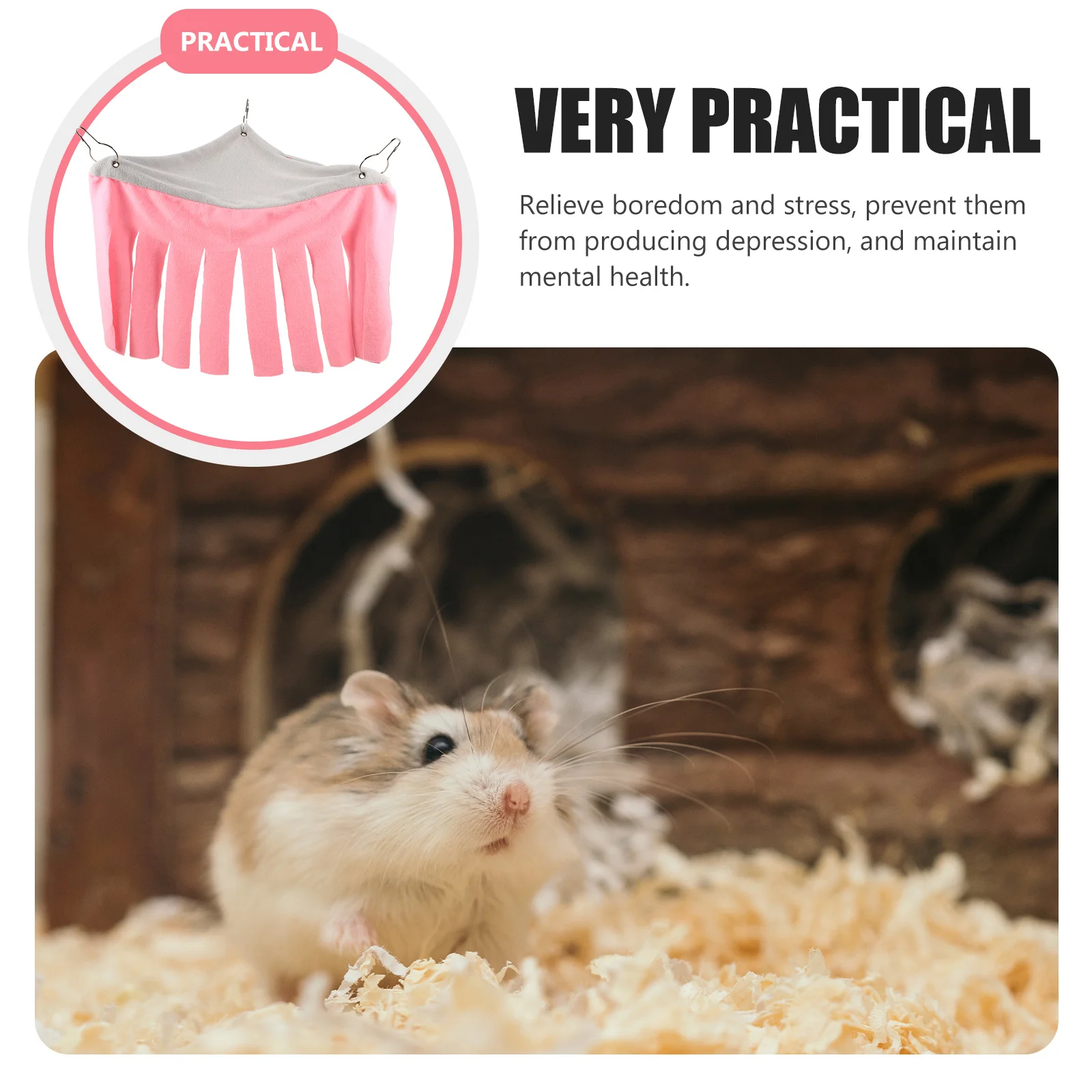 

1pcs Pet Hideaway For Hamster Rat Guinea Pig Forest Hut Style Corner Hammock Bed, Machine Washable Durable Cage Decor