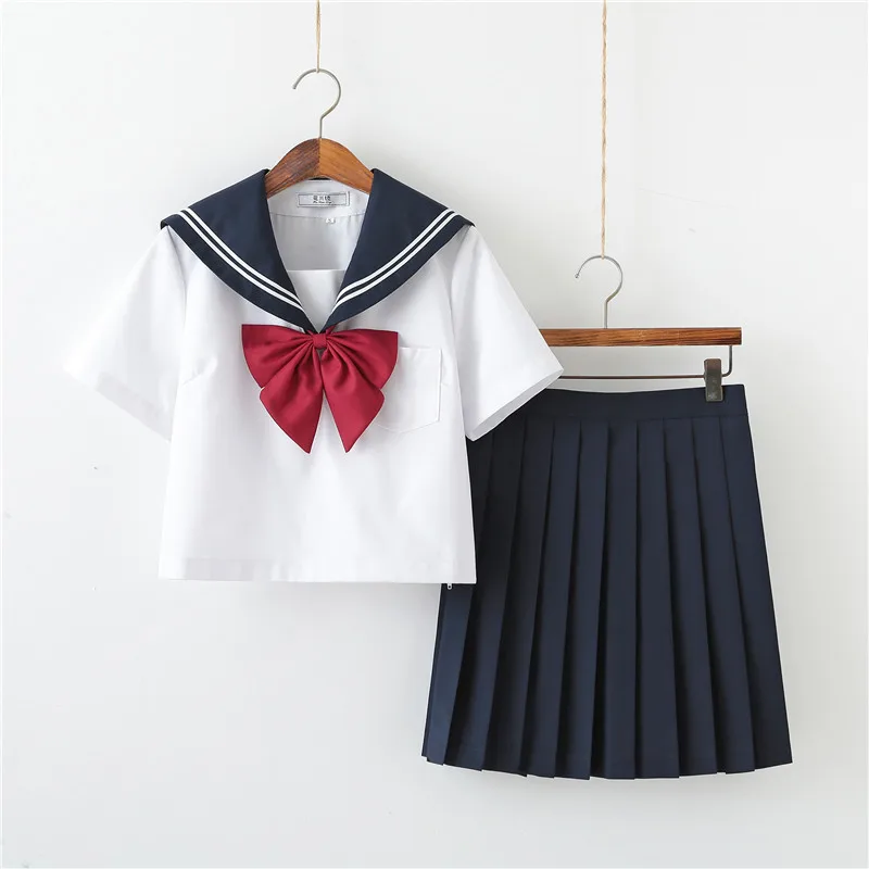 JK Uniform for Girls, Orthodox, Japanese Sle, Kansai Placket, Sapporo Collar, Long-Sleeved Shirt, Sailor Suit