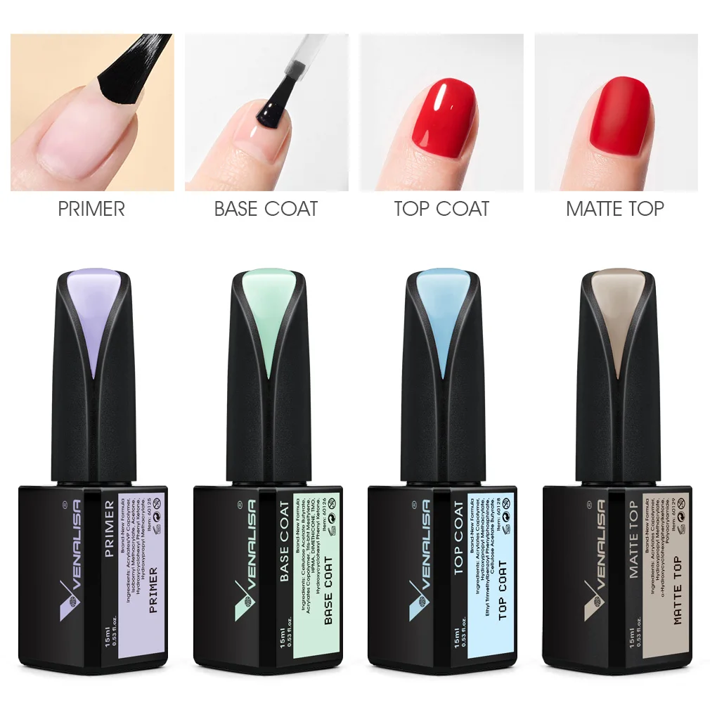 Venalisa 15ml TPO FREEGel Smalto Gelatina Colore Manicure Nuova Formula Matt Top Coat Lusso Soak Off UV LED Colorato Gel Per Unghie Lacca