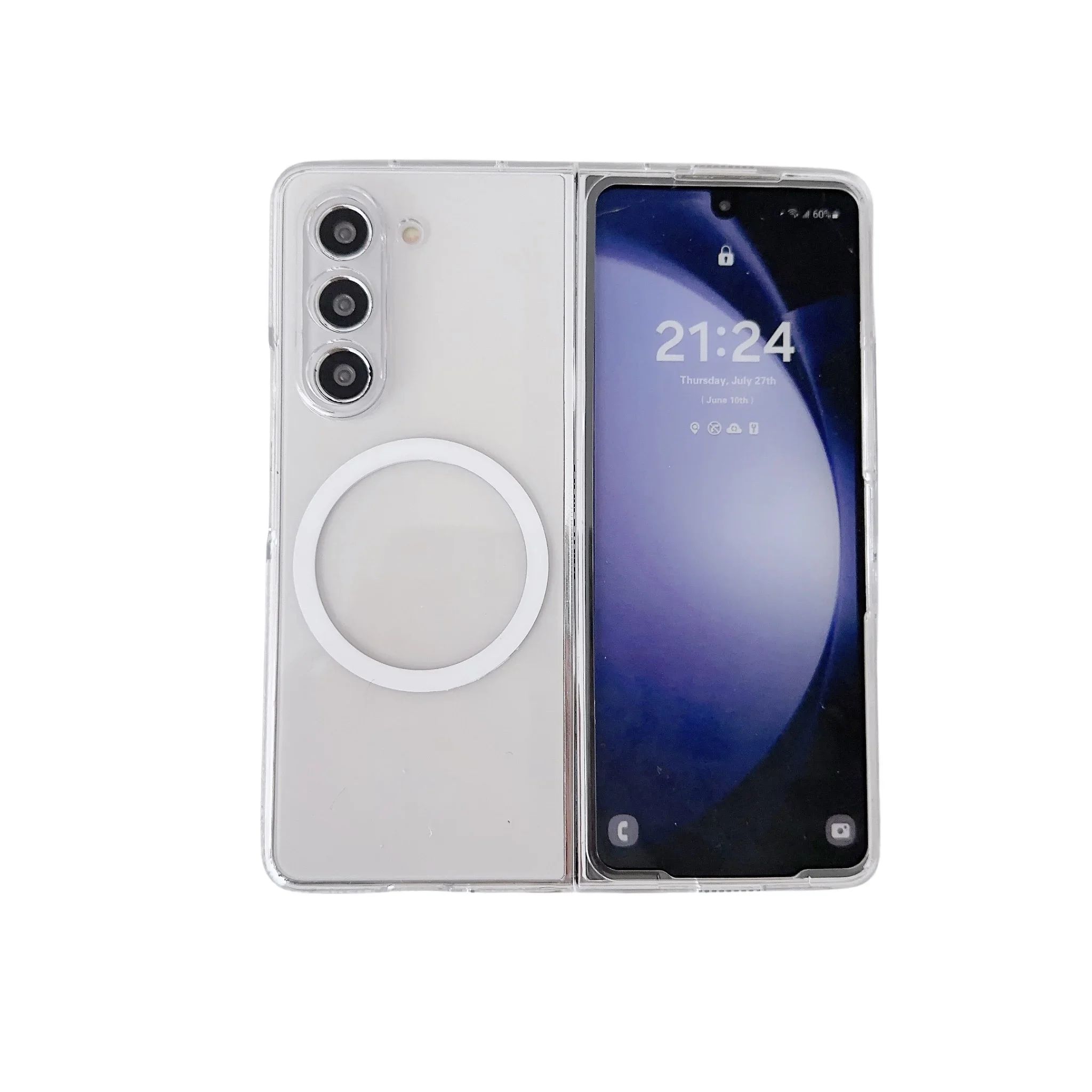 Magnetische Kabellose Ladehülle Transparent für Samsung Galaxy Z Fold 8 Ultra 7 6 5 4 3 Fold6 Fold5 mit Scharnierschutz – Detail 12