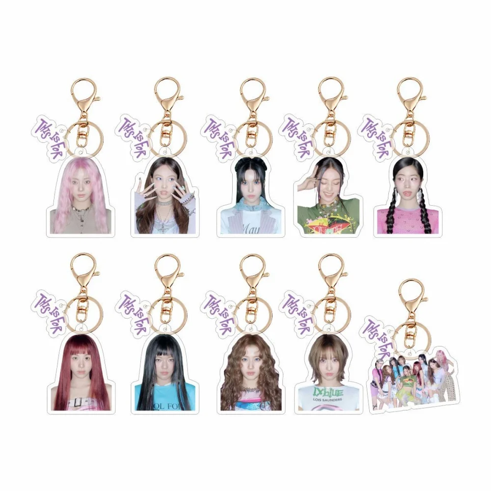 KPOP Idol TWICE THIS IS FOR Album Merch Брелок для женщин и мужчин Kawaii Акриловый брелок для ключей Держатель Подарки Автомобильная сумка Очаровательные аксессуары