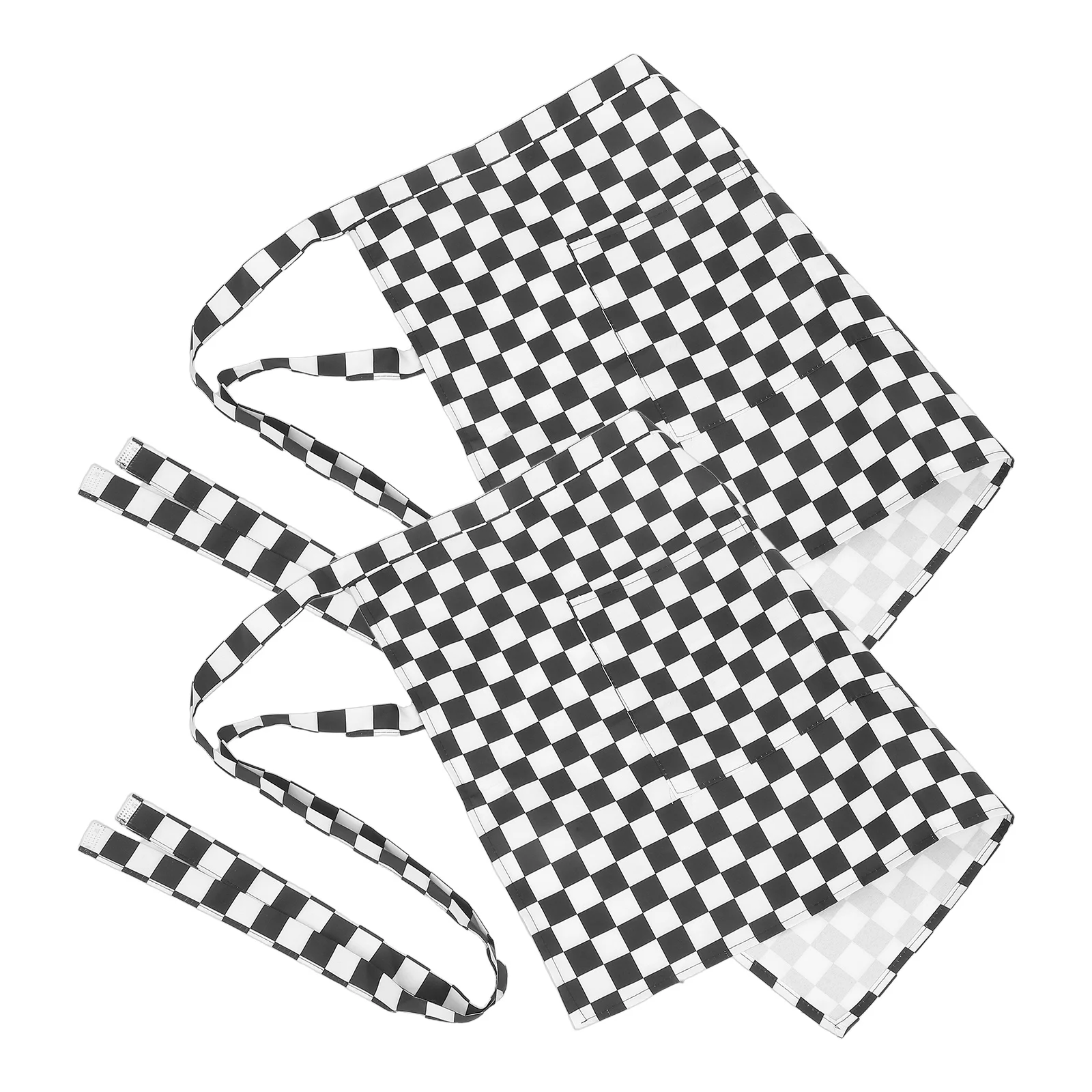

2pcs Waist With Pockets Checkered Half Apron Short For Waiters Waitresses Restaurant Staff Lightweight Breathable Server Aprons