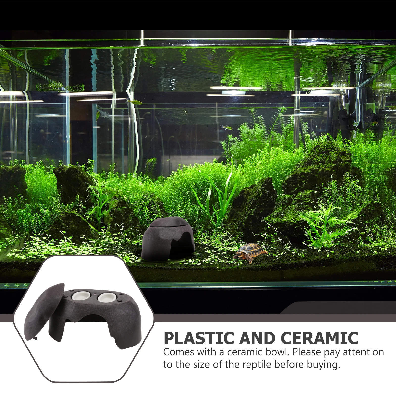 

1Pcs Reptile Hiding House Cave Premium Safe Material Spacious Smooth Edges Moisturizing Shelter for Turtles Lizards Spiders with