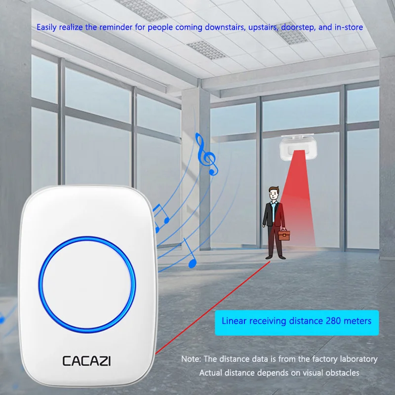 Split Store Door Bell Reminder Intelligent Sensing Doorbell Welcome Voice Announcer Sensor Long Distance High Sensitivity