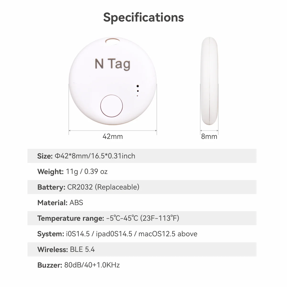 علامات تعقب الهواء الذكية بتقنية البلوتوث تعمل مع Find My APP (iOS فقط) جهاز تعقب محدد البحث عن العناصر وحقيبة مفاتيح الأمتعة #4