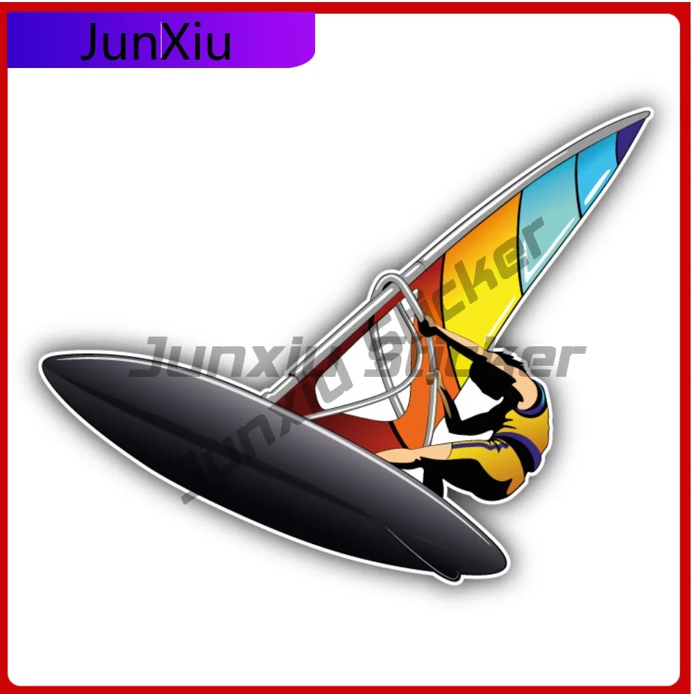 

Windsurfer Car Bumper Trendy Best Gift Fade Resistant Aesthetic Window Decal Decoration Waterproof Vinyl Laptop Auto Exterior