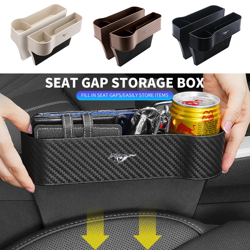 Car Seat Gap Slit Pocket Catcher Organizer For Ford mustang Shelby GT GT500 GT350 Convertible Mach-E cobra Auto Accessories