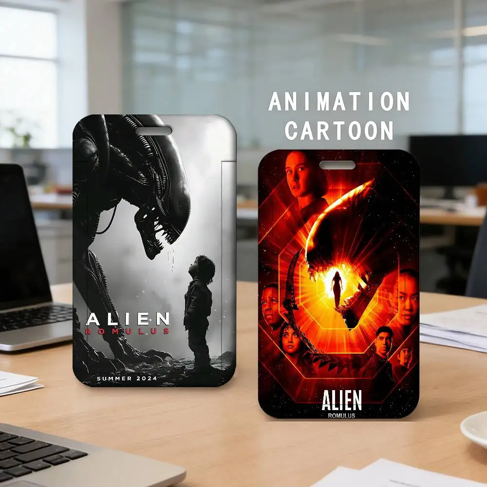 Classic Alien Film Space Horror Movie  ID Card Holders Lanyards Girls Door Card Case Hanging Rope Badge Holder Business Card