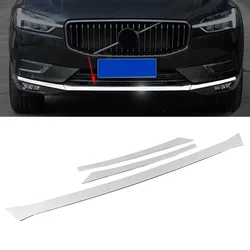 For Volvo XC60 2018 2022 Car Front Bumper Lip Lower Grille Refit Trim Car Exterior Modify Stainless Steel Decoration Styling