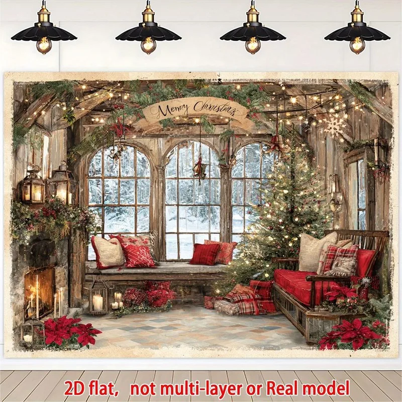 VIKAMA Nativity Stable Tapestry, Christmas Holy Night Angel Manger, Xmas Wall Hanging Decor for Home Religious Display