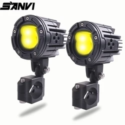 SANVI LED Spotlight Auxiliary light Motorcycle Fog Lense For BMW R1200GS F850GS F750GS 1250GS GS LC Adventure 6000k 3000K