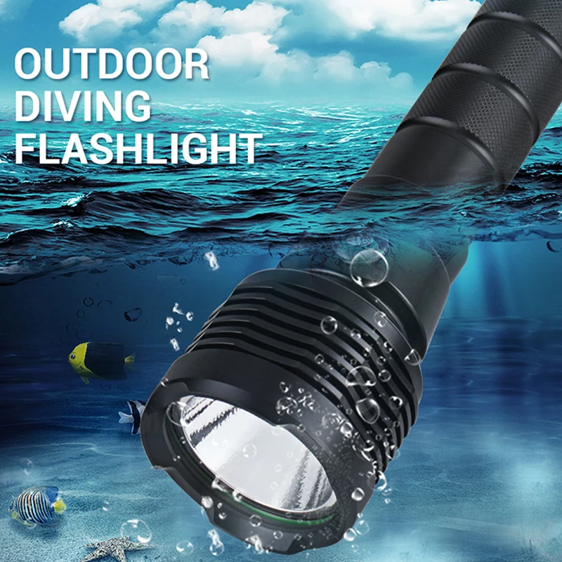 S6New diving flashlight 3000 lumens strong light ultra bright night diving equipment fill light illumination lamp