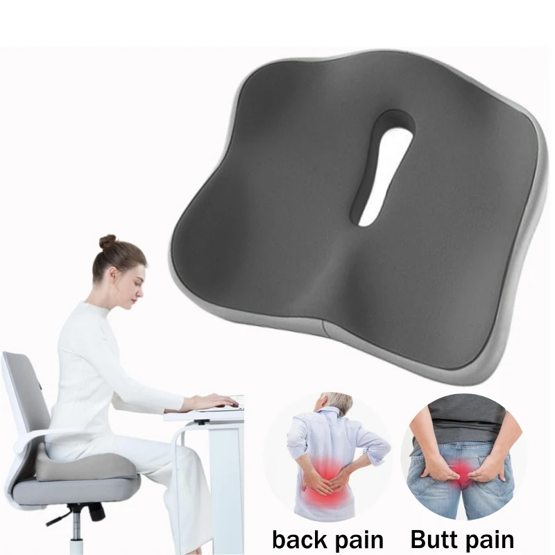Sitzkissen aus Memory-Schaum, Bürostuhlpolster, extra dick, zur Unterstützung des langen Sitzen, orthopädisches Autositzkissen zur Linderung von Rückenschmerzen