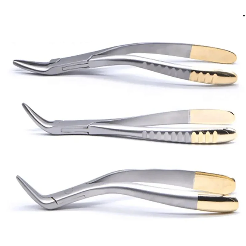 

Dental Residual Root Tweezers Tooth Extraction Forceps Curved Maxillary Mandibular Teeth Universal Pliers Dental Tools