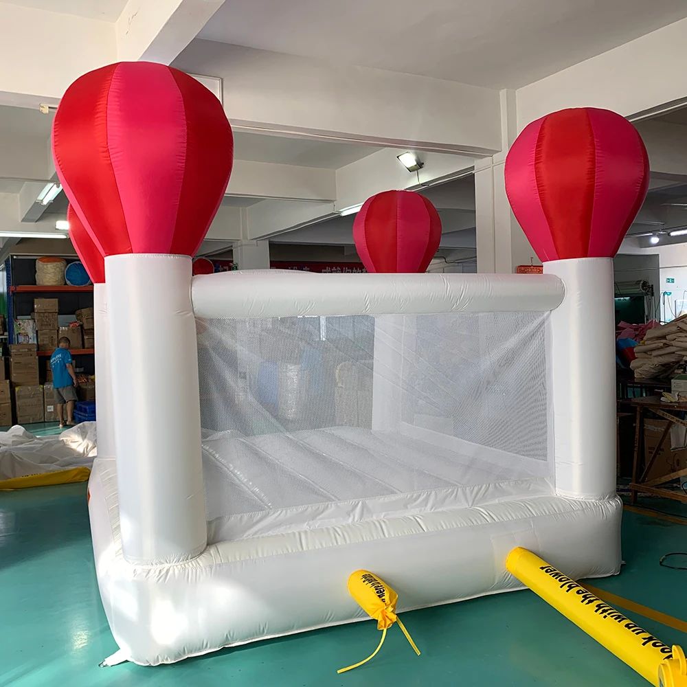 Inflatable Jumping Castle 4*3*2.8M White Bounce House For Kids Bouncy House White For Children With Blower Slide Toys 6523