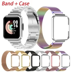 Magnetic loop+Case protector For Redmi Watch 2 Lite Metal bracelet for Xiaomi Watch Lite Strap Redmi Watch 3 Active Band Cover