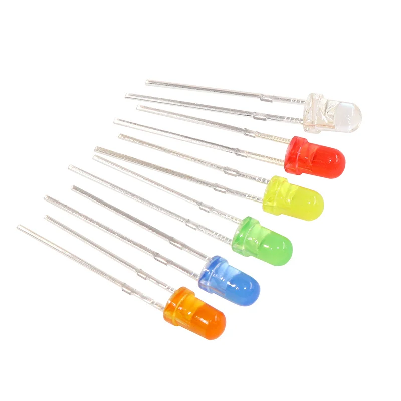 60pcs/lot Led Diodes Kit 3mm 6 Values *10PCS LEDs set,White Red Yellow Blue Green Orange F3 LED Lights Diodes Electronic Kit