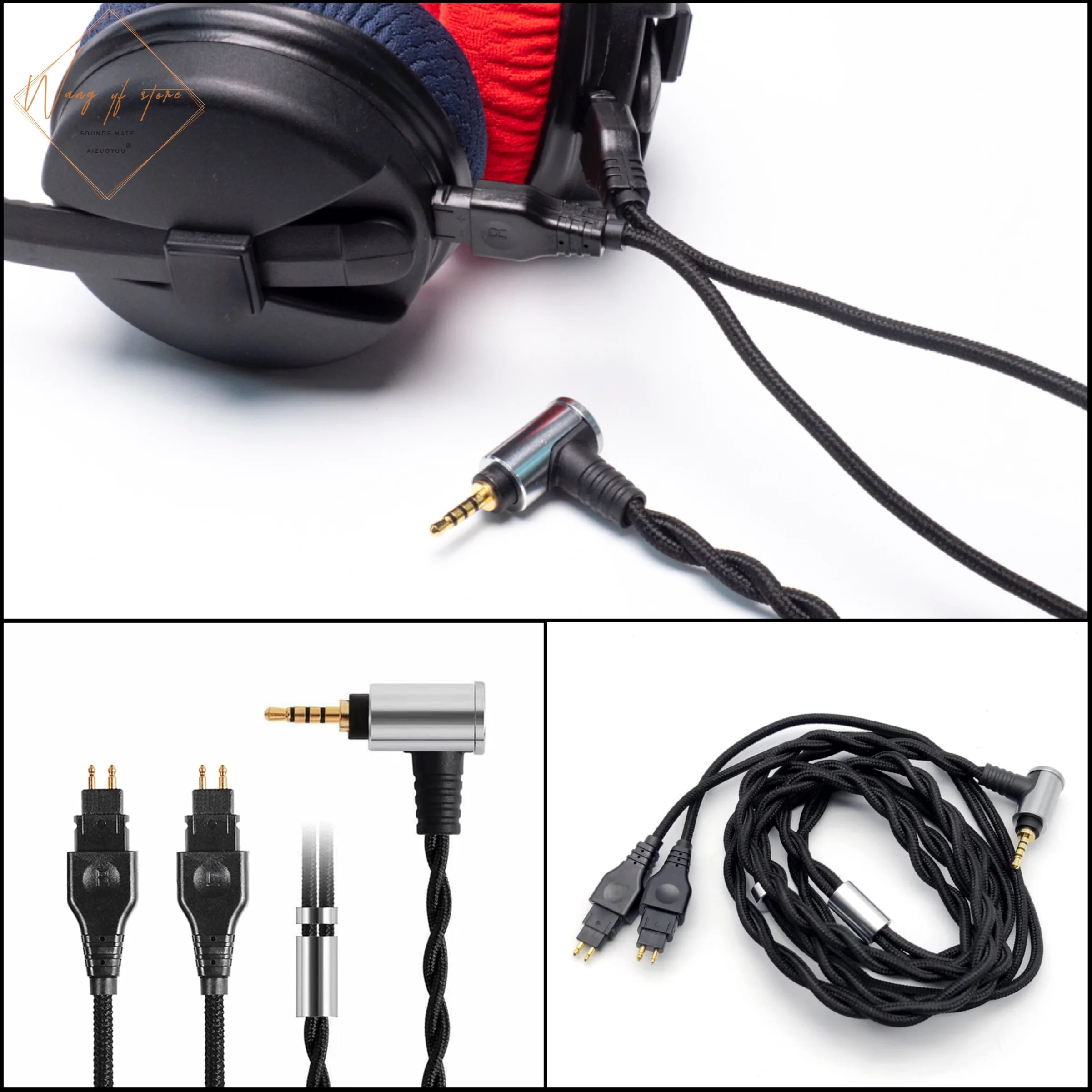 Hifiバランス型オーディオケーブルワイヤー,Sennheiser用,hd25 hd25sp