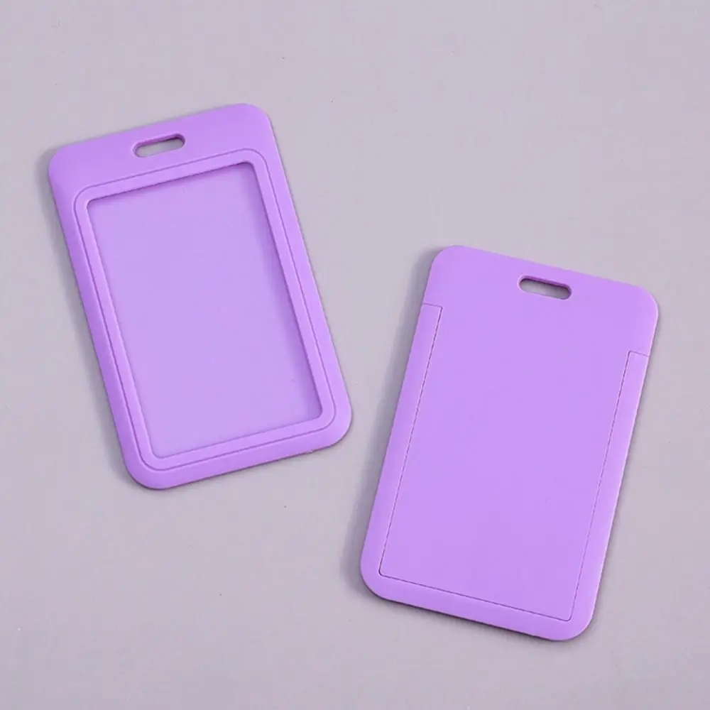 1PC Sliding Card Cover ID Name Badge Holder Pass Bus Work Card Cover Chest Pocket Students Card Holder Badge image 3