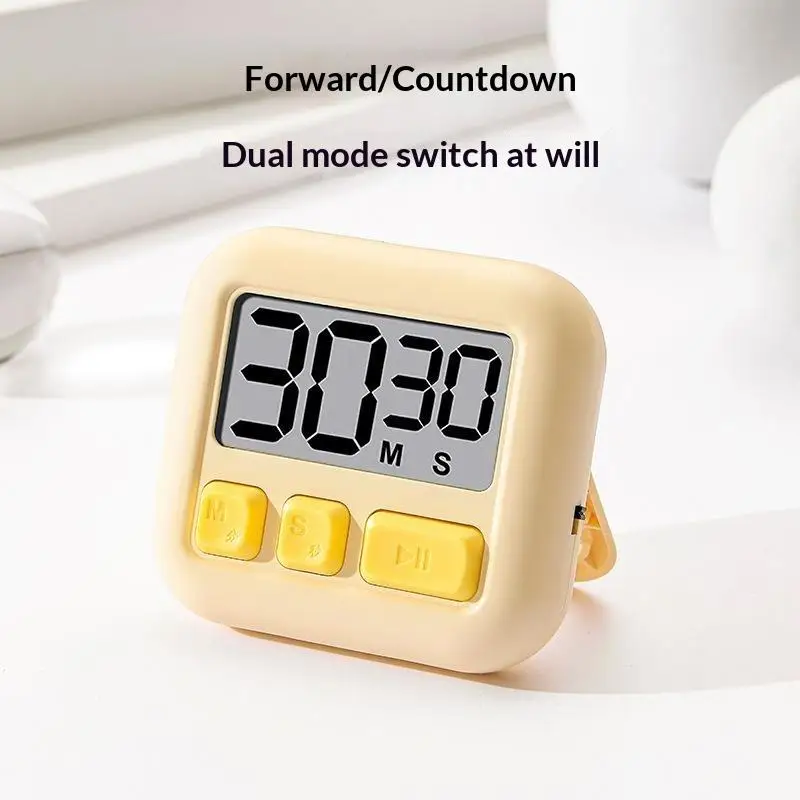Square Digital Timer Magnetic Back Shockproof Durable Shell Easy Operation for Commercial Kitchen Cooking Baking
