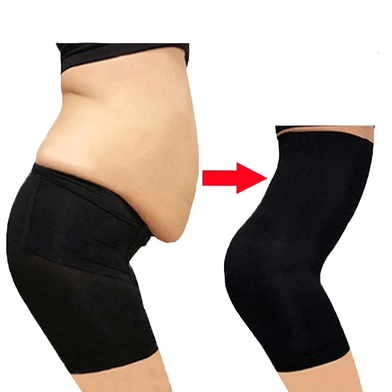 

High Waisted Flat Angle Belly Tightening Buttocks Body Shaping Pants Women's Anti Glare Safety Postpartum Belly Tightening Pants