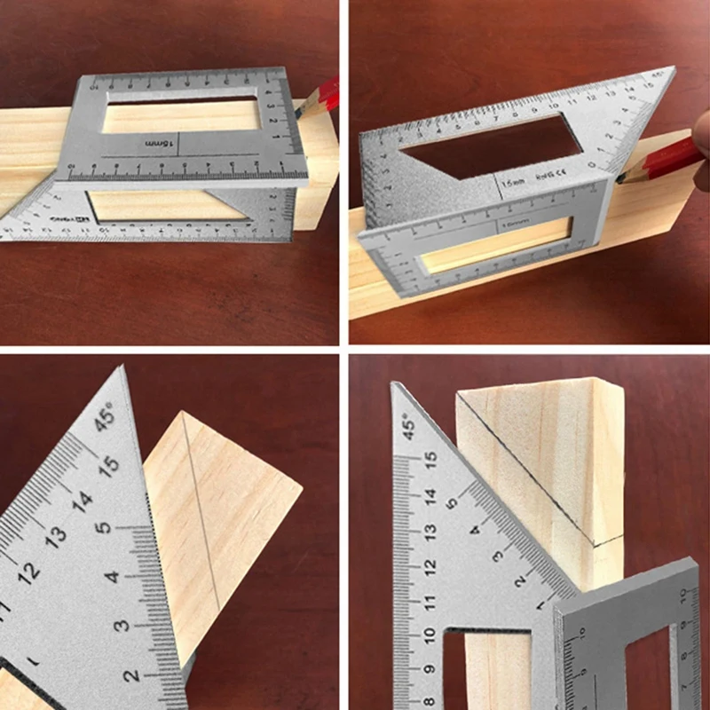 Multifunctional Square Triangle Ruler Measuring Ruler T-Shaped Measuring Woodworking Ruler Tool