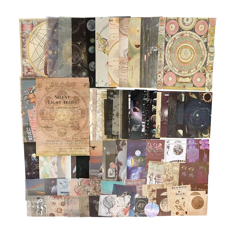 Vintage ästhetische Scrapbook liefert Aktentasche für Junk Journal DIY Bastelpapier Washi Sticker Kit