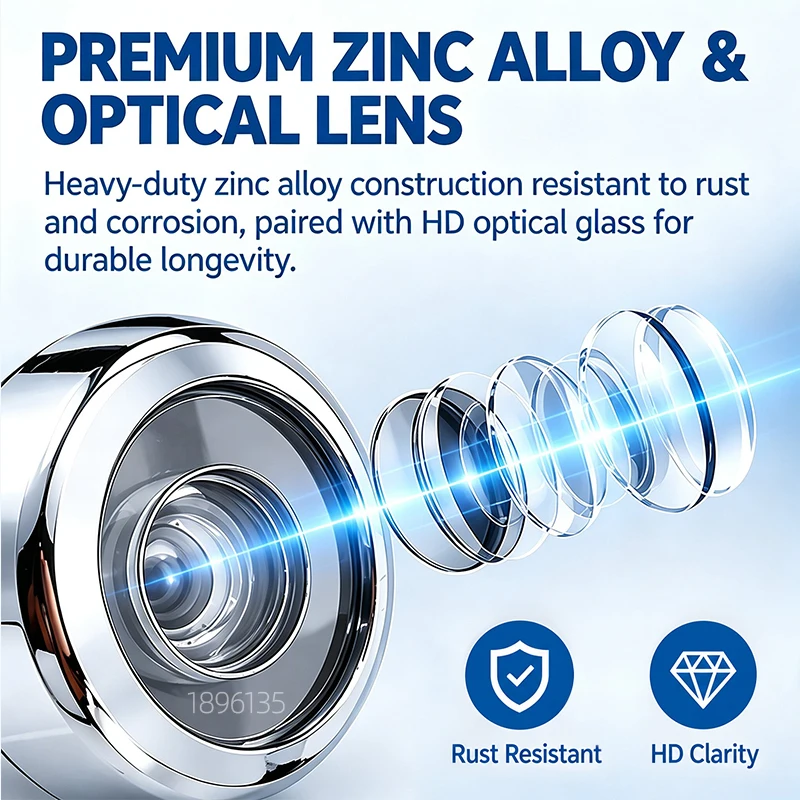 KAK Anti Theft Door Viewer 180 Degree Wide Angle Apartment Door Peephole Adjustable Glass Lens Door Eye Viewer Hardware Fitting