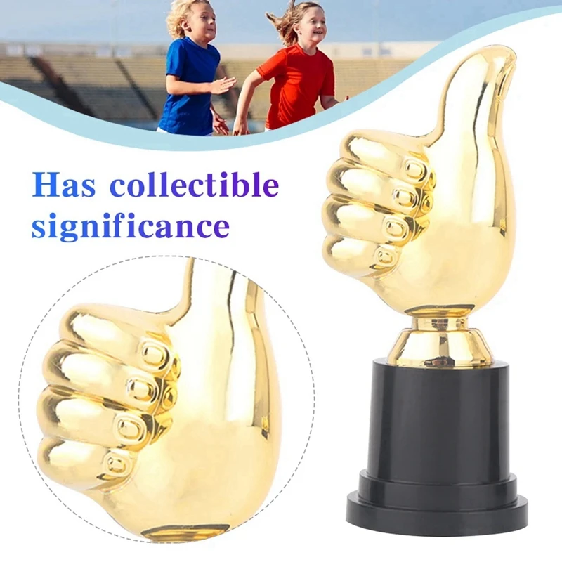 10Pcs Thumbs Trophy Plastic Gold Trophies Encouragement Mini Victory Trophies Award Prizes For Home Desktop Decor