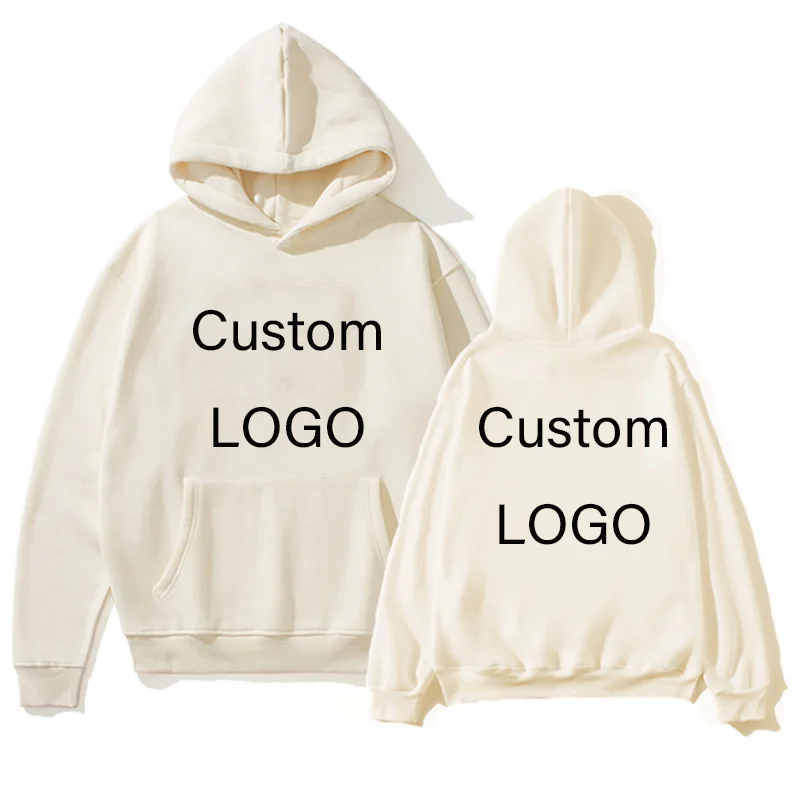 Custom Logo Hooded Women\'s Men‘s Hoodies Autumn Winter Sweatshirt Loose Hooded Pullover Personality Streetwear Personalised Hood