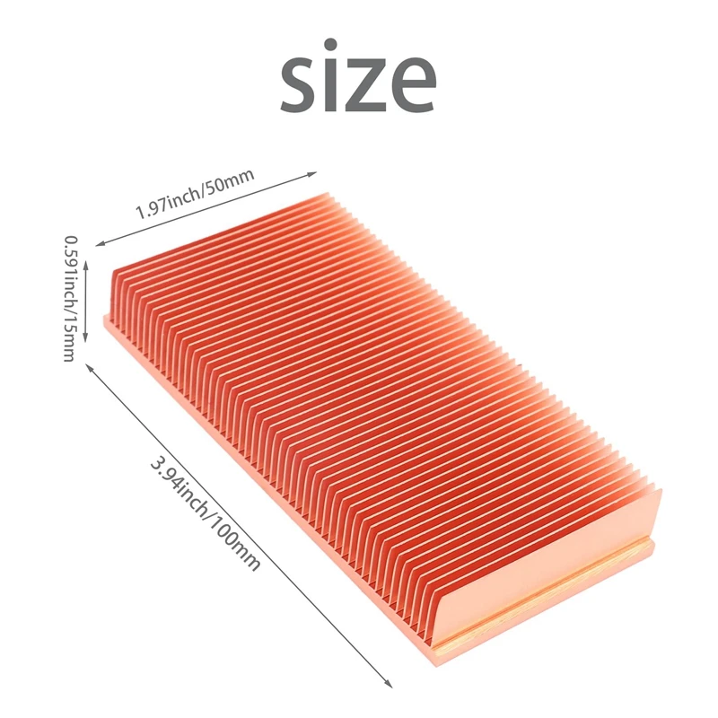 غرفة تبريد نحاسية نقية لرقاقة ذاكرة رام الإلكترونية ، مبرد تبريد VGA LED ، مشعاع حوض حراري زعنفة التزلج ، x 50x15 ، أفضل الصفقات