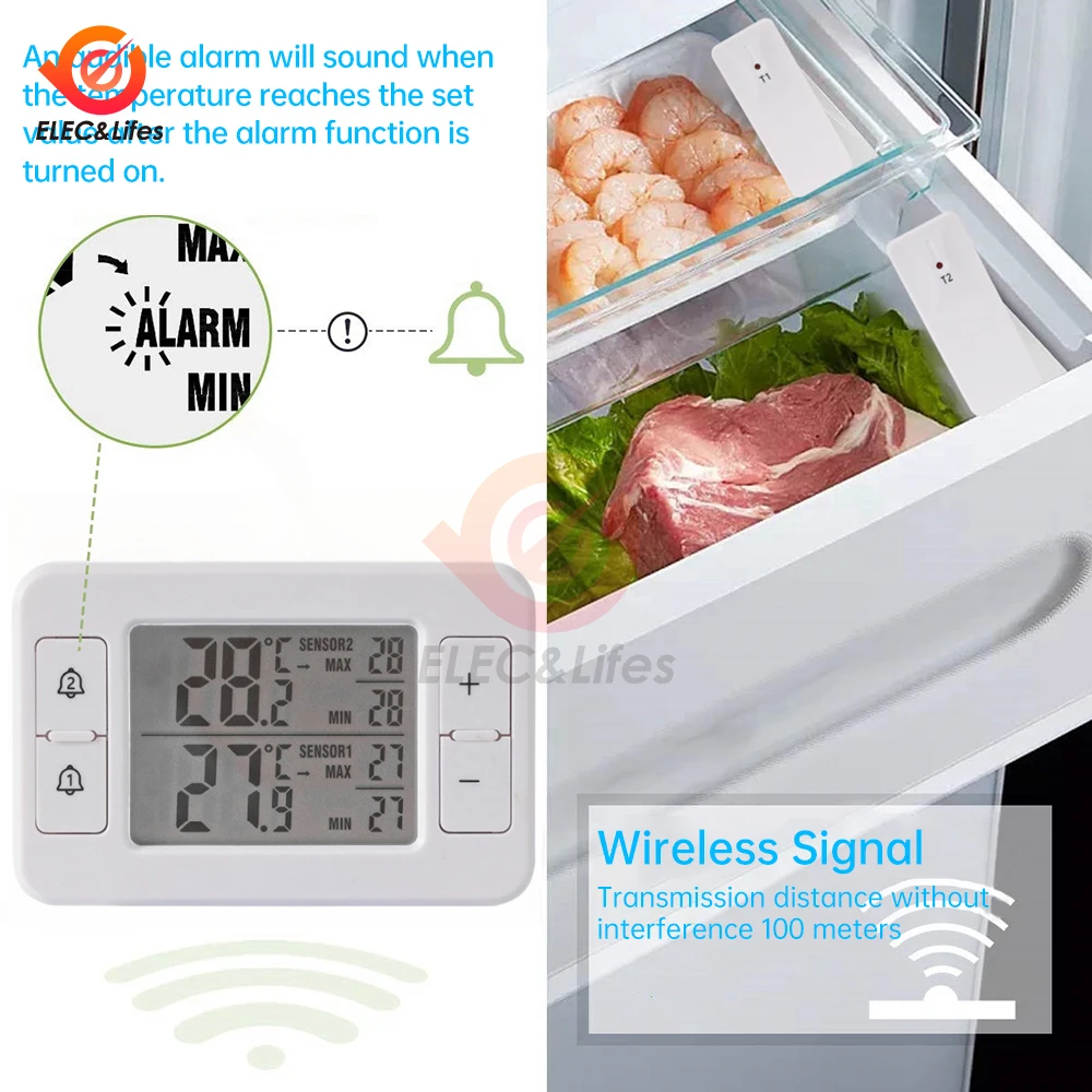 LCD Wireless Digital Thermometer Temperature Instruments Electronic Temperature Gauge Weather Station Tester Indoor Outdoor