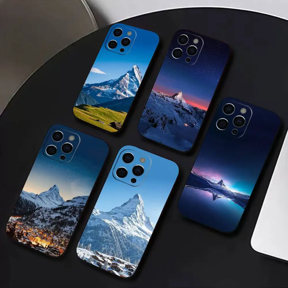 

Z-Zermatt Matterhorn S-Swiss Mountain Phone Case For iPhone 17,16,15,14,13,12,11 Plus,Pro Max,XS,Soft Silicone Black Cover