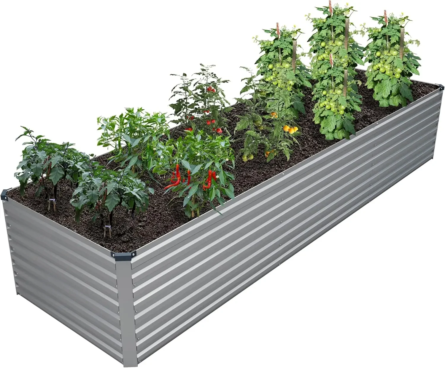 Galvanized Raised Garden Bed Kit Outdoor Patio,12x2x2ft Large Rectangular Metal Planter Boxes,Deep Root Box Planter for Gardenin