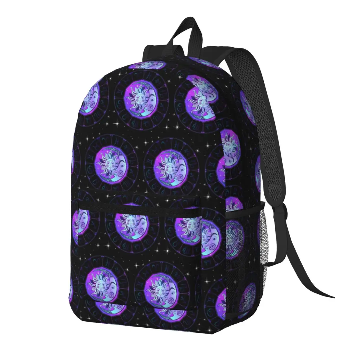 Zodiac Wheel Space Purple Backpack Daypack Large Capacity Children BookBag School Bag Shoulder Bags for Men Women