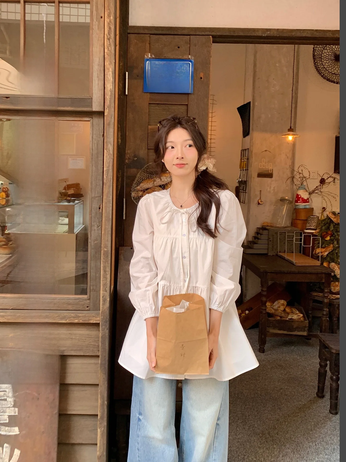 

Женское хлопковое платье-миди Sweet Sle Cheeset Bunny с длинным рукавом, круглым вырезом и шнуровкой, повседневное, весеннее, модное